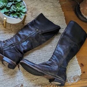 Fiorentini + Baker chocolate brown leather boots 38